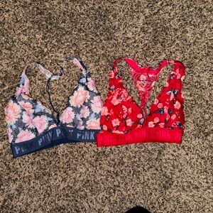 Floral Bralette Set with Logo Bands